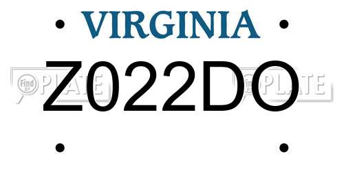 Z022DO Virginia License Plate
