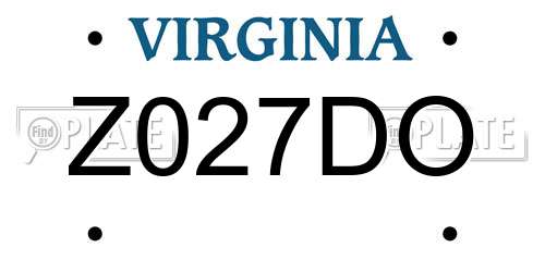 Z027DO Virginia License Plate