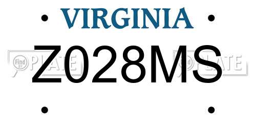 Z028MS Virginia License Plate
