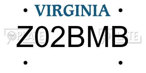 Z02BMB Virginia License Plate