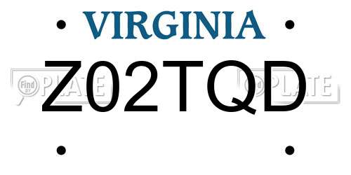 Z02TQD Virginia License Plate
