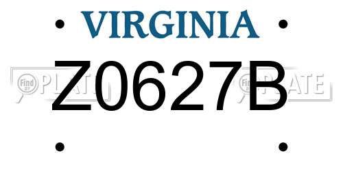Z0627B Virginia License Plate