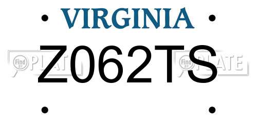 Z062TS Virginia License Plate