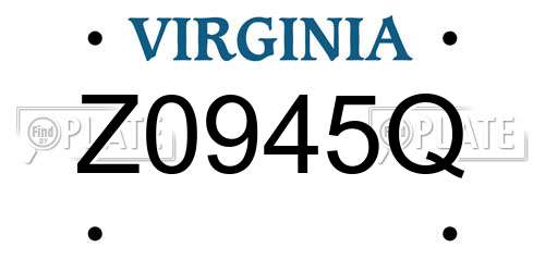 Z0945Q Virginia License Plate