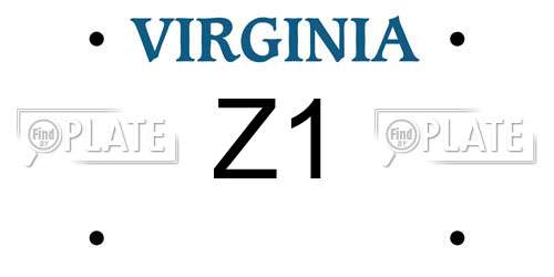 Z1 Virginia License Plate