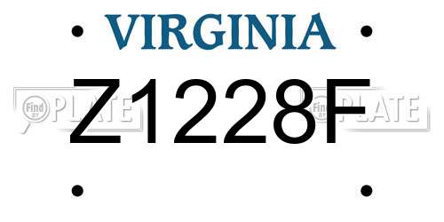 Z1228F Virginia License Plate