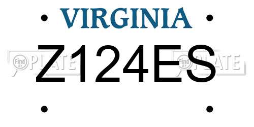 Z124ES Virginia License Plate