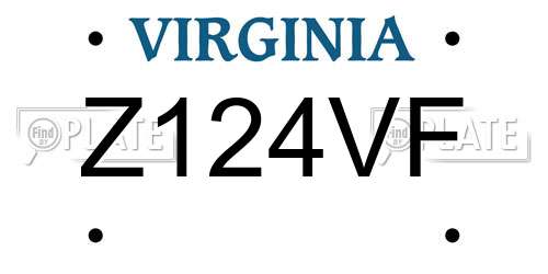 Z124VF Virginia License Plate