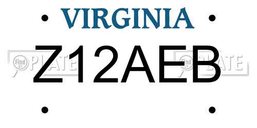 Z12AEB Virginia License Plate