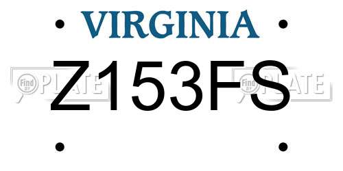 Z153FS Virginia License Plate