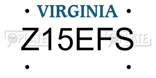 Z15EFS Virginia License Plate