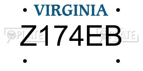 Z174EB Virginia License Plate