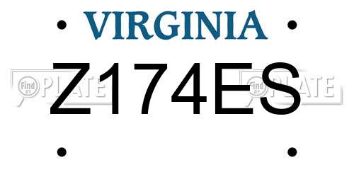 Z174ES Virginia License Plate