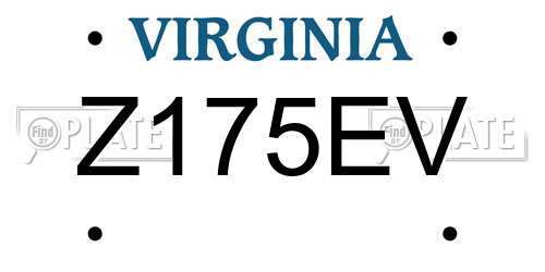 Z175EV Virginia License Plate