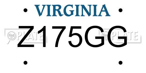 Z175GG Virginia License Plate