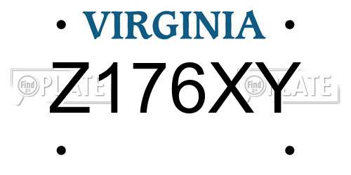 Z176XY Virginia License Plate