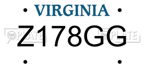 Z178GG Virginia License Plate