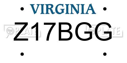 Z17BGG Virginia License Plate