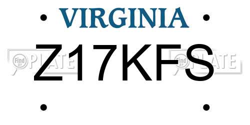 Z17KFS Virginia License Plate