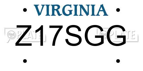 Z17SGG Virginia License Plate