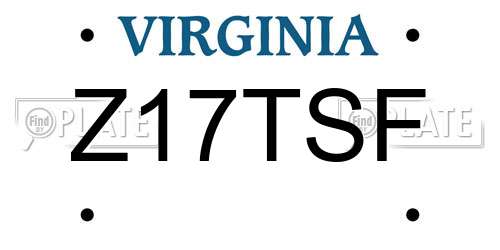 Z17TSF Virginia License Plate