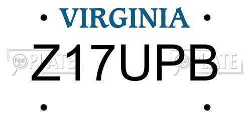 Z17UPB Virginia License Plate