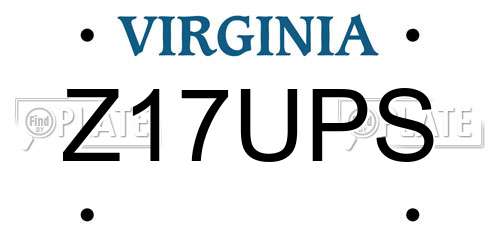 Z17UPS Virginia License Plate