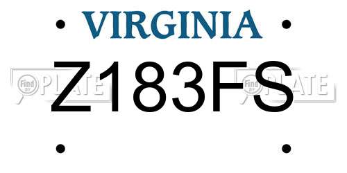 Z183FS Virginia License Plate