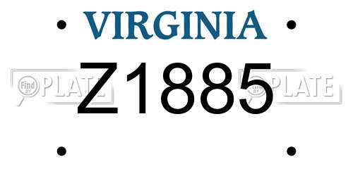Z1885 Virginia License Plate