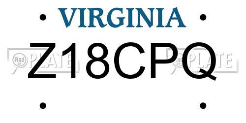 Z18CPQ Virginia License Plate