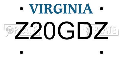Z20GDZ Virginia License Plate