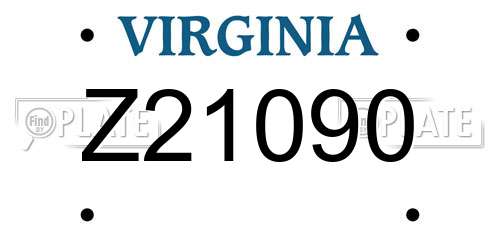 Z21090 Virginia License Plate