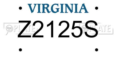 Z2125S Virginia License Plate