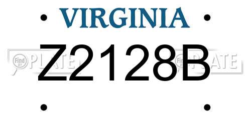 Z2128B Virginia License Plate