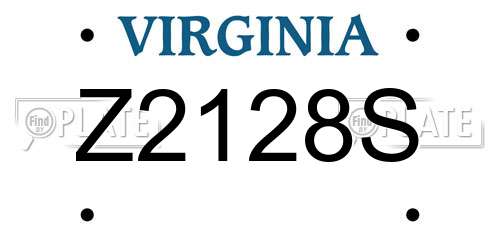 Z2128S Virginia License Plate