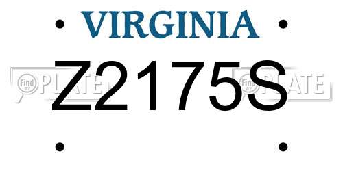 Z2175S Virginia License Plate