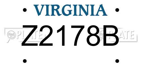 Z2178B Virginia License Plate