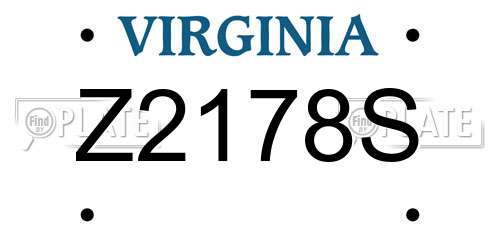 Z2178S Virginia License Plate
