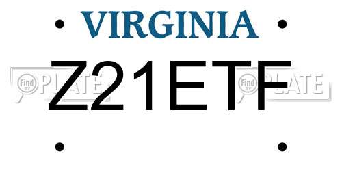 Z21ETF Virginia License Plate