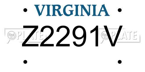 Z2291V Virginia License Plate