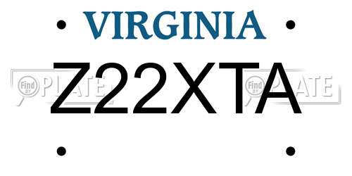 Z22XTA Virginia License Plate