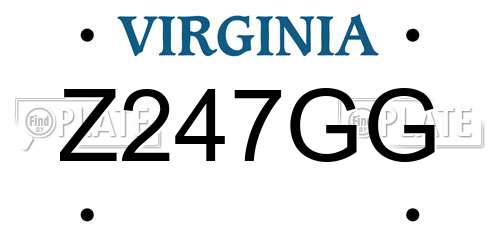 Z247GG Virginia License Plate