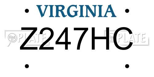 Z247HC Virginia License Plate