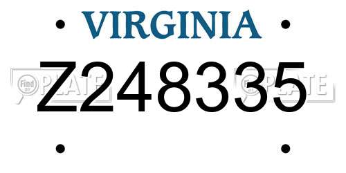 Z248335 Virginia License Plate