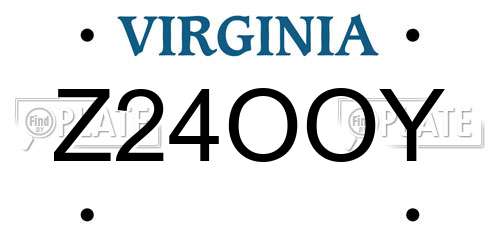Z24OOY Virginia License Plate