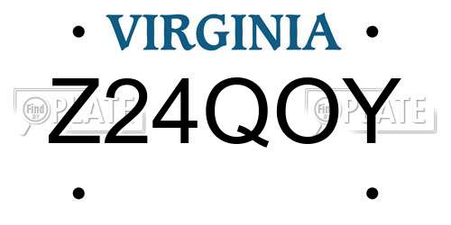 Z24QOY Virginia License Plate
