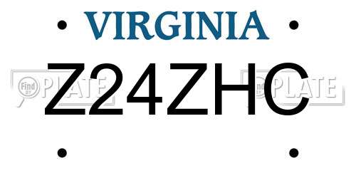 Z24ZHC Virginia License Plate