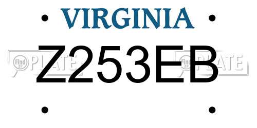 Z253EB Virginia License Plate