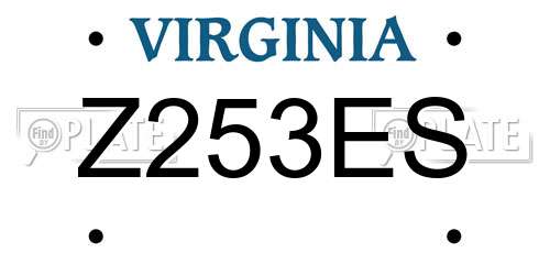 Z253ES Virginia License Plate