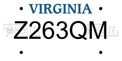 Z263QM Virginia License Plate